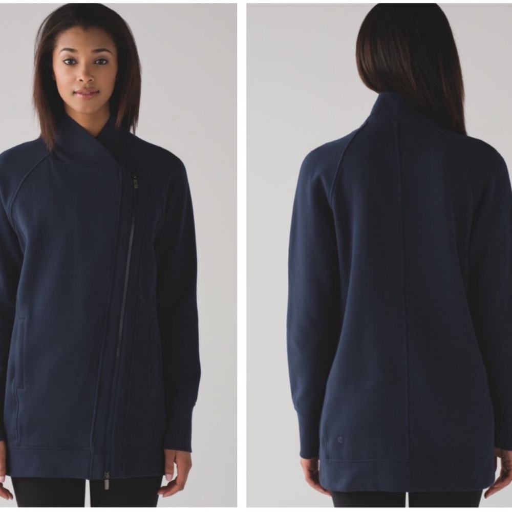 Lululemon Back To It Wrap Jacket Side Zip Pockets Cotton Fleece Cozy Minimalist